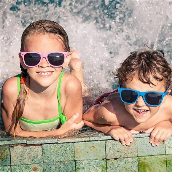 8 Pack Kids Neon Colors Party Favor Supplies Unisex Sunglasses, Mix - Picture 3 of 6